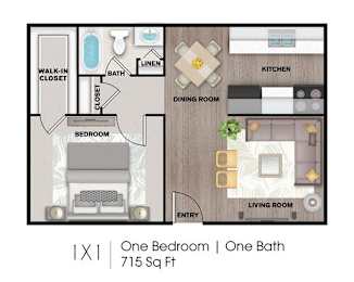 1 bed 1 bath A at Villas del Tesoro Apartments, Dallas