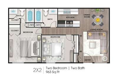 2 bed 2 bath at Villas del Tesoro Apartments, Dallas, TX