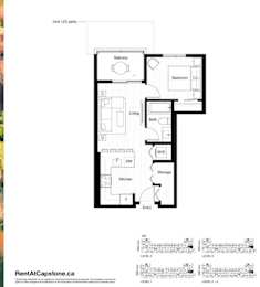 A floor plan for a unit at RentAtCapstone.ca.