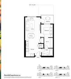 A floor plan for a unit at RentAtCapstone.ca.