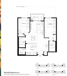 A floor plan for a unit at RentAtCapstone.ca.