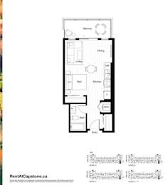 A black and white image of a floor plan for a two-level apartment.