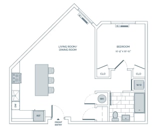 a floor plan of a bedroom floor plan with a loft