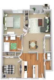  Floor Plan 2 Beds | 1 Bath