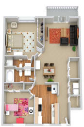  Floor Plan 2 Beds | 2 Baths