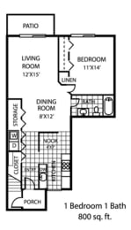  Floor Plan 1 Bed | 1 Bath