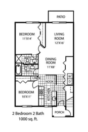  Floor Plan 2 Beds | 2 Baths