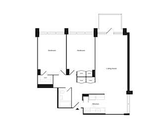2-bedrooms and 1-bathroom