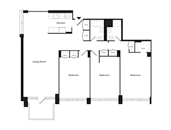 3-bedrooms and 2-bathrooms