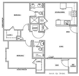 A black and white architectural floor plan for a small house.