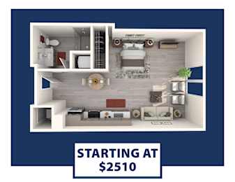 A 3D floor plan of a house with the text "STARTING AT $2510" displayed.