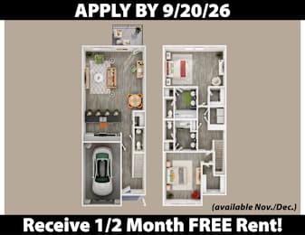 Apartment layout with a kitchen, living room, and bathroom.