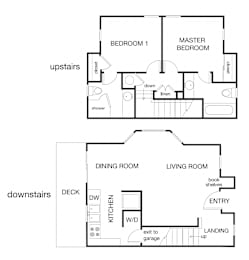 2 bed 2 bath D at Westmont Place Townhomes Apartments, Santa Cruz, CA, 95060