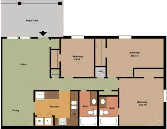  Floor Plan 3 Bedroom 2 Bath Aspen Village Mountain Brook