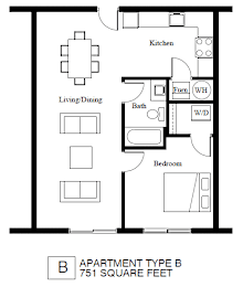 B Floor Plan at Palisades Apartments, Missouri