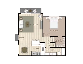 Aspen Floorplan at the Aspens South Coast, South Coast Metro, California.
