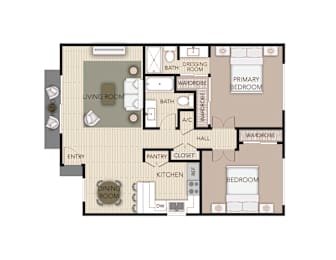 Cottonwood Floorplan at the Aspens South Coast, South Coast Metro, California.