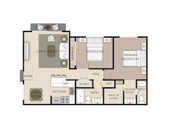 Dogwood Floorplan at the Aspens South Coast, South Coast Metro, California.
