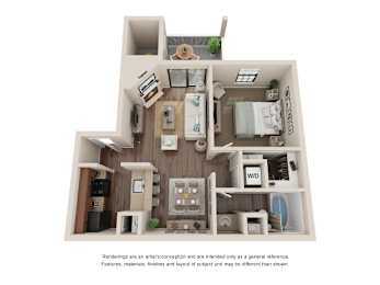 1 bed 1 bath E at Heatherstone, Dallas, TX, 75287