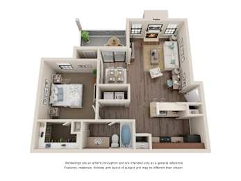 1 bed 1 bath F at Heatherstone, Dallas, TX