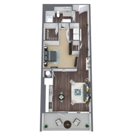 Studio 1 bath B at Smith and Porter, Atlanta, GA, 30313