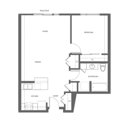  Floor Plan 1 Bed C