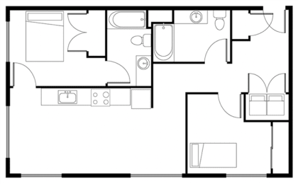  Floor Plan 2 Bed A