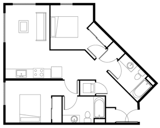  Floor Plan 2 Bed B