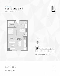 floor plan of the first and second floor bathrooms