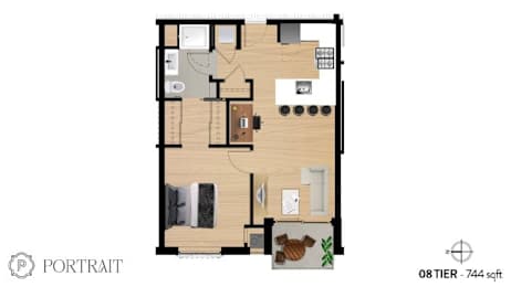 a floor plan of a house with a cat