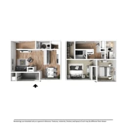 a outlook outlook of a 2100 sq ft apartment floor plan