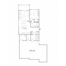Maple Live Work Space 1 bed 1 bath Floor Plan at Waterleaf at Neely Ferry Apartments, Simpsonville, South Carolina