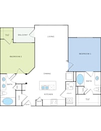 B2 Floorplan at Citadel at Westpointe, Texas, 78245