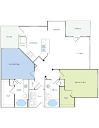 B4u 1 Floorplan at Citadel at Westpointe, San Antonio