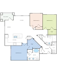 C1 1 Floorplan at Citadel at Westpointe, San Antonio, TX, 78245