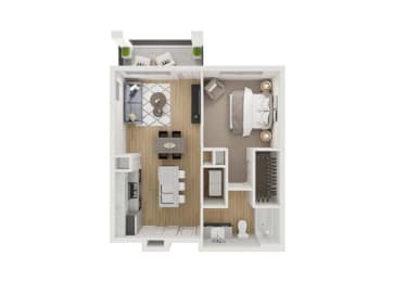 1 bed 1 bath floor plan at Legacy at Cibolo, Boerne, TX, 78006
