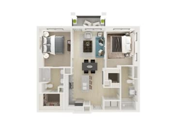 2 bed 2 bath floor plan B at Legacy at Cibolo, Boerne