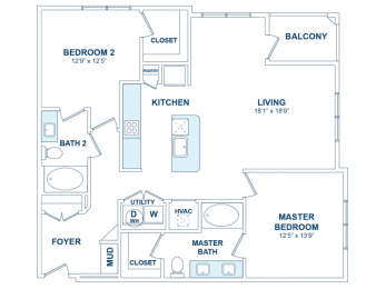 2 bed 2 bath A at The Jane at Preston Trail, Cedar Hill, TX, 75104