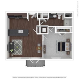 A4 Floor Plan at Legacy Flats, San Antonio, TX 78254