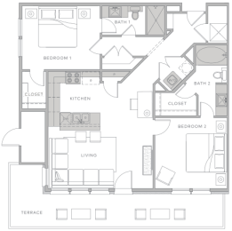 a floor plan of a house with a pool