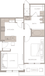 a floor plan of a house with bedrooms and a living room