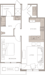 a floor plan of a house with bedrooms and a living room