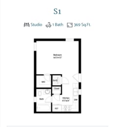 potential floor plan of a 1 bedroom floor plan  apartments in downtown saint louis