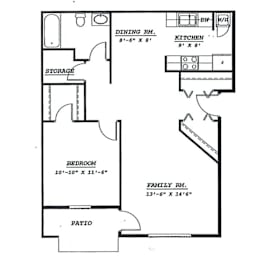 a floor plan of a house with a combination of bedrooms and baths