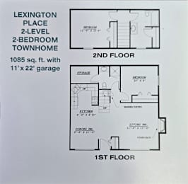a floor plan of a two bedroom apartment with a loft and a 2nd floor