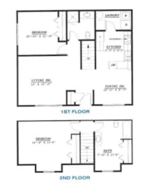 an image of three different floor plans of a house