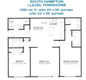 the floor plan of a bedroom apartment