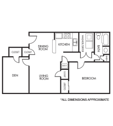  Floor Plan 1A+Den Floor Plan