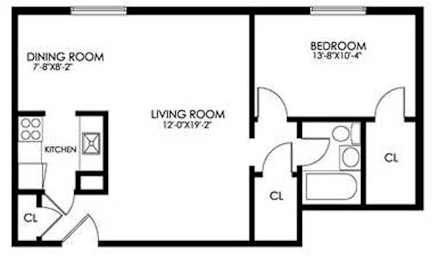 Floor Plan 1 Bedroom