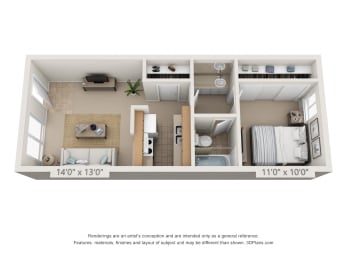 1 bed 1 bath  1 bed 1 bath at Princeton Court, Dallas, 75231